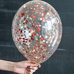 Шар с красным конфетти